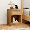 ARKANTOS Rattan Nightstand with Charging Station Bedside Table with Drawers