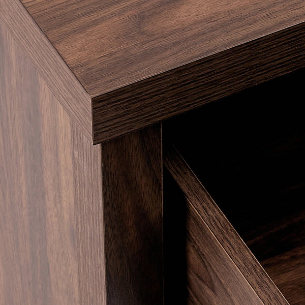 ARKANTOS 25" Farmhouse Nightstand Set of 2, Sofa End Table with Metal Handle 2 Drawers, Natural Wood Night Stand Bedside Table for Bedroom Living Room, Walnut