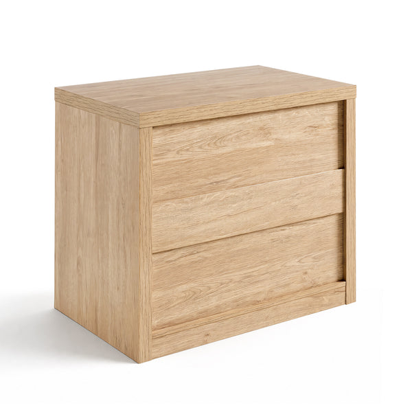 ARKANTOS Nightstands Set of 2 with 2 Deep Drawers, 27" Wide Modern Wooden Night Stand, Farmhouse Bedside Table, Sofa End Tables for Bedroom Living Room, Gold