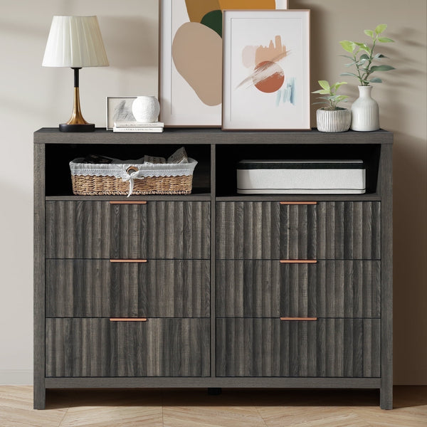 ARKANTOS Fluted  Drawer Dressers for Bedroom