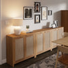 ARKANTOS Rattan Sideboard Buffet Cabinet, Farmhouse Storage Cabinet with Doors