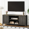 ARKANTOS Wood TV Stand for TVs up to 65 inch, Wave Pattern Doors Media Console, Mid-Century Modern Storage Cabinet