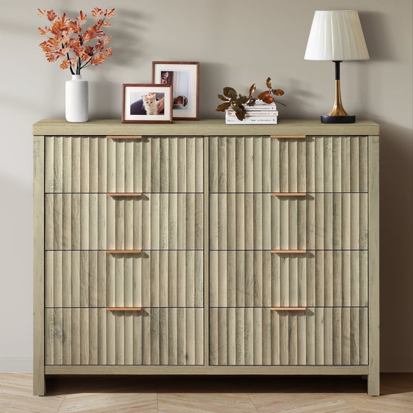 ARKANTOS Fluted  Drawer Dressers for Bedroom