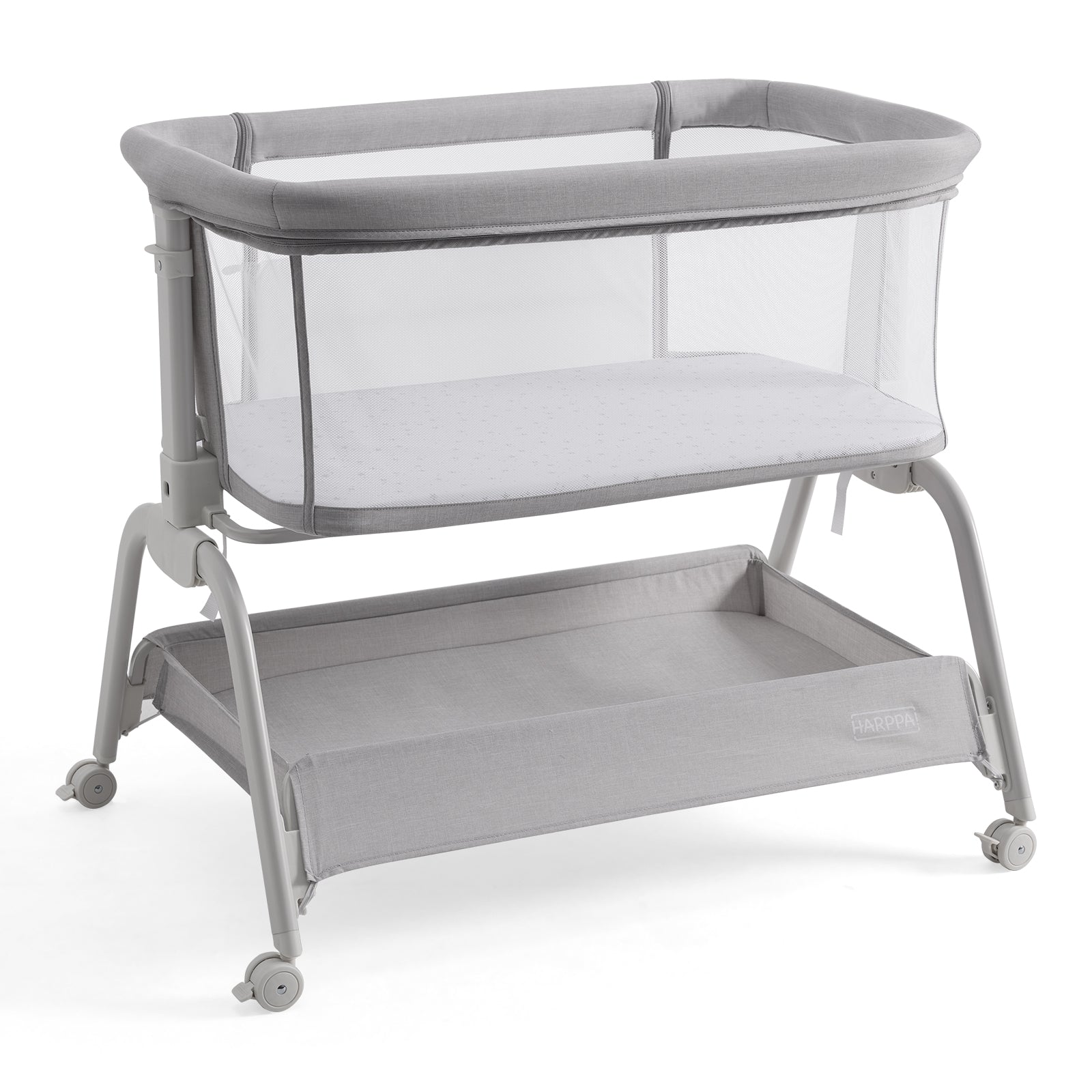 HARPPA Baby Bassinet Bedside Sleeper, 6 Height Adjustable Baby Bassinet for Infants