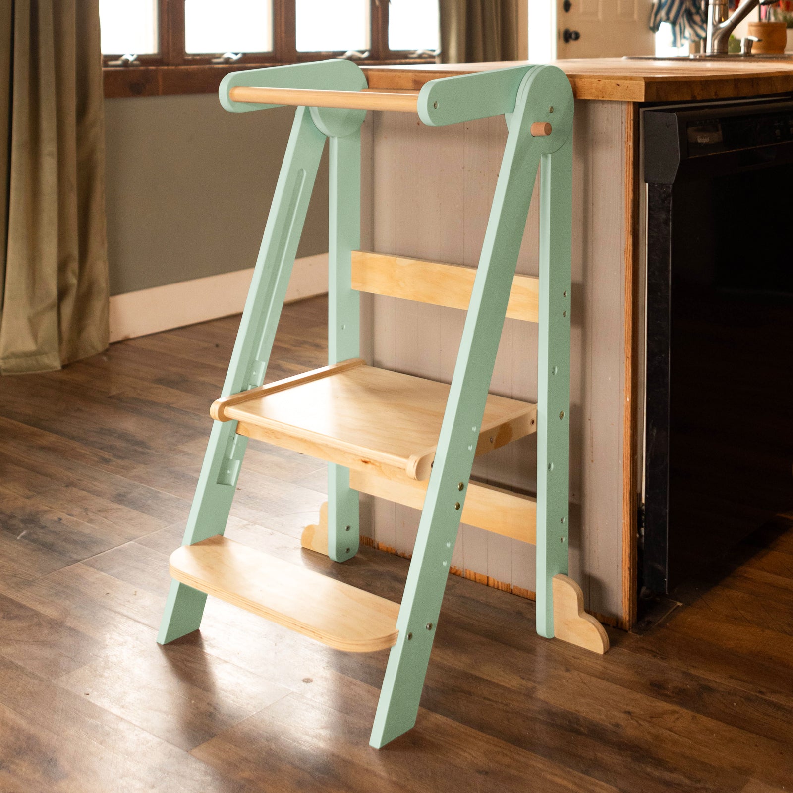 HARPPA Foldable Toddler Kitchen Tower, Standing Tower for Kids Age 1.5-6 Years