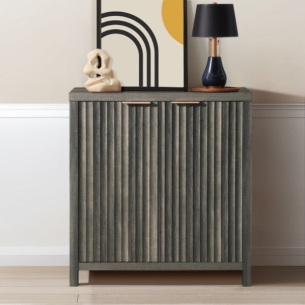 ARKANTOS Sideboard Buffet Cabinet with Fluted Panel Doors and Shelves