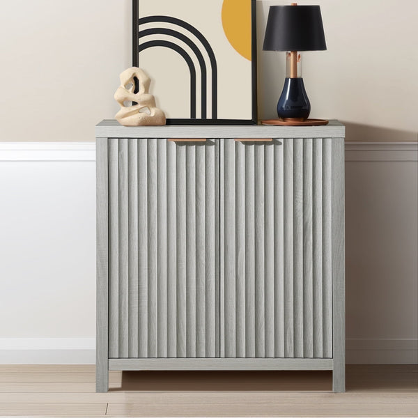 ARKANTOS Sideboard Buffet Cabinet with Fluted Panel Doors and Shelves