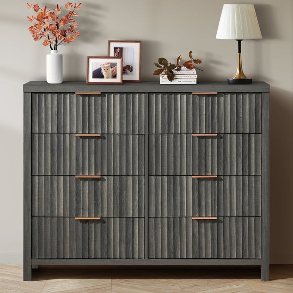 ARKANTOS Fluted  Drawer Dressers for Bedroom
