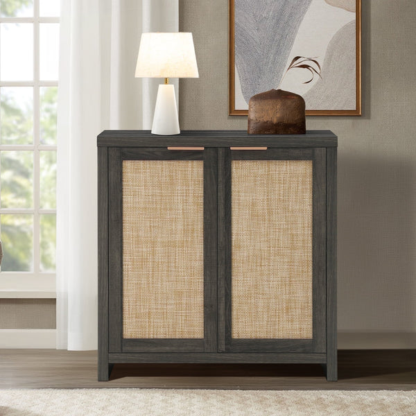 ARKANTOS Rattan Sideboard Buffet Cabinet, Farmhouse Storage Cabinet with Doors