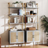 ARKANTOS Ladder Bookshelf 5 Tier Adjustable Shelf Rattan Cabinet Wall Mounted Shelves