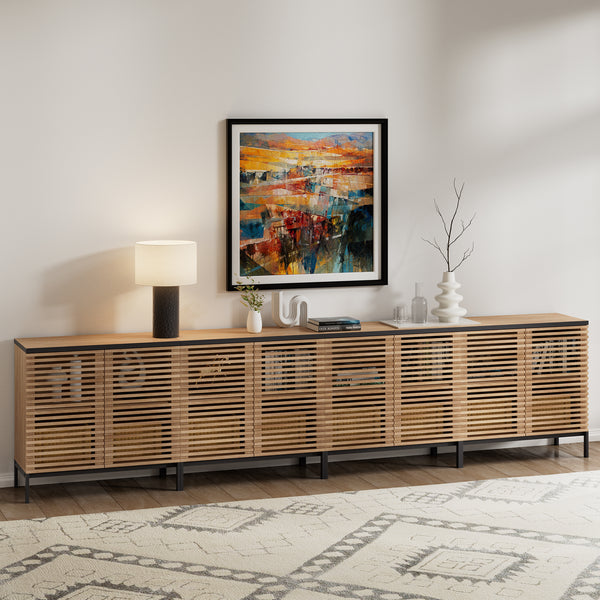 ARKANTOS Sideboard Buffet Cabinet with Grille Doors and Adjustable Shelf