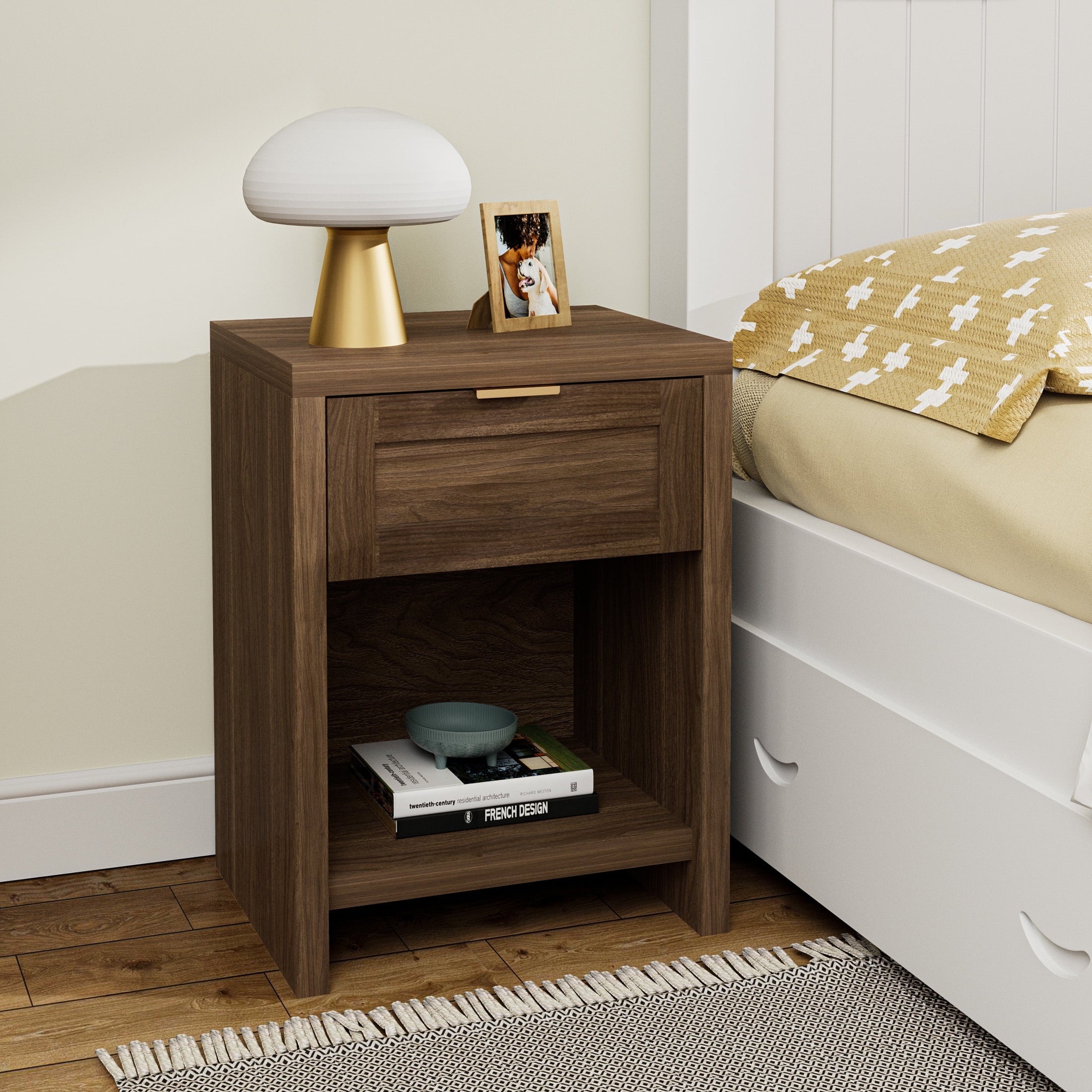 ARKANTOS Nightstand with Drawers Farmhouse Bedside Table for Bedroom
