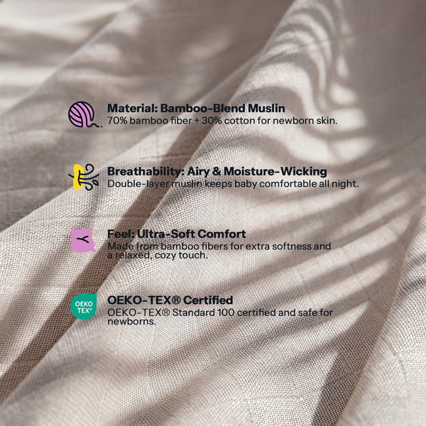 HARPPA Muslin Baby Bassinet Sheets 2 Pack, Breathable Bamboo Viscose Cotton, 32.68" x 18.9"