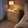 ARKANTOS Nightstand Bedside Table, Wooden Farmhouse Night Stand with 2 Drawers Storage, Boho Night Stands Sofa End Table for Bedroom Living Room, Gold