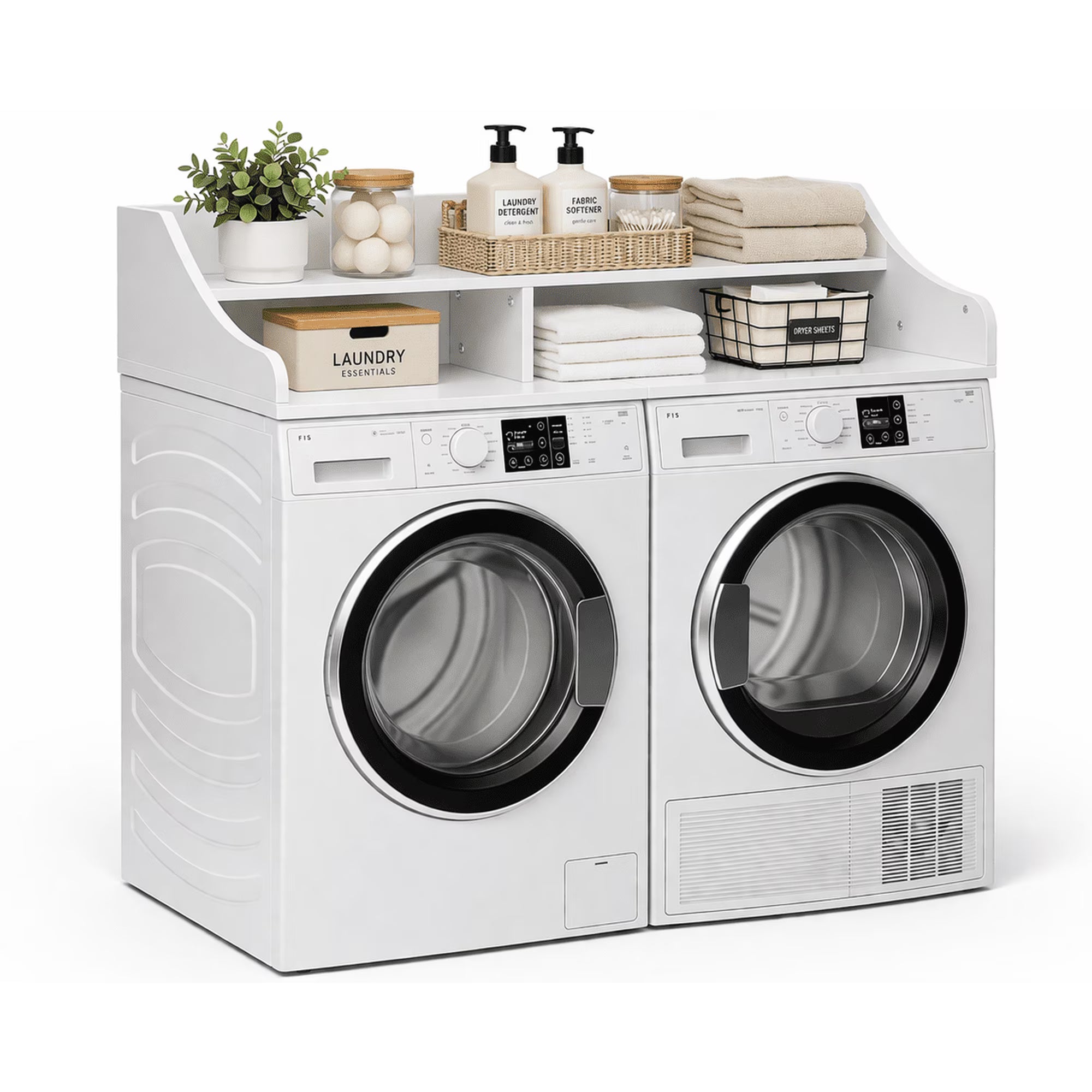ARKANTOS 2-Tier Washer Dryer Countertop with Storage Shelf, 54