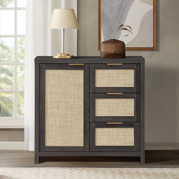 ARKANTOS Sideboards and Buffets, Boho Storage Cabinets with Rattan Doors and Drawers