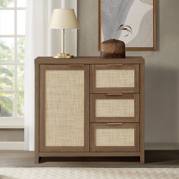 ARKANTOS Sideboards and Buffets, Boho Storage Cabinets with Rattan Doors and Drawers