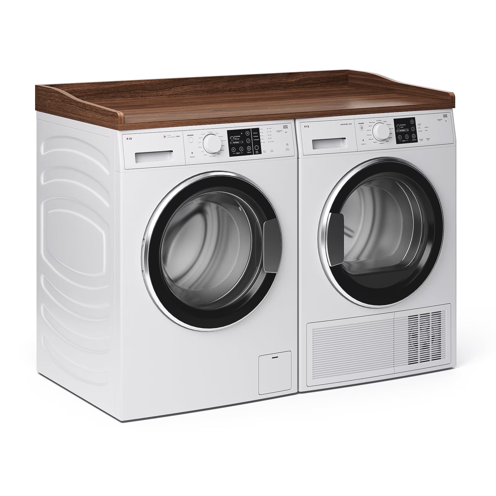 ARKANTOS Washer Dryer Countertop, Laundry Wood Shelf Topper with Edge, 54