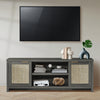ARKANTOS Rattan TV Stand for Tvs up to 65 inch, Wood Media Console for Living Room