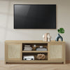 ARKANTOS Rattan TV Stand for Tvs up to 65 inch, Wood Media Console for Living Room