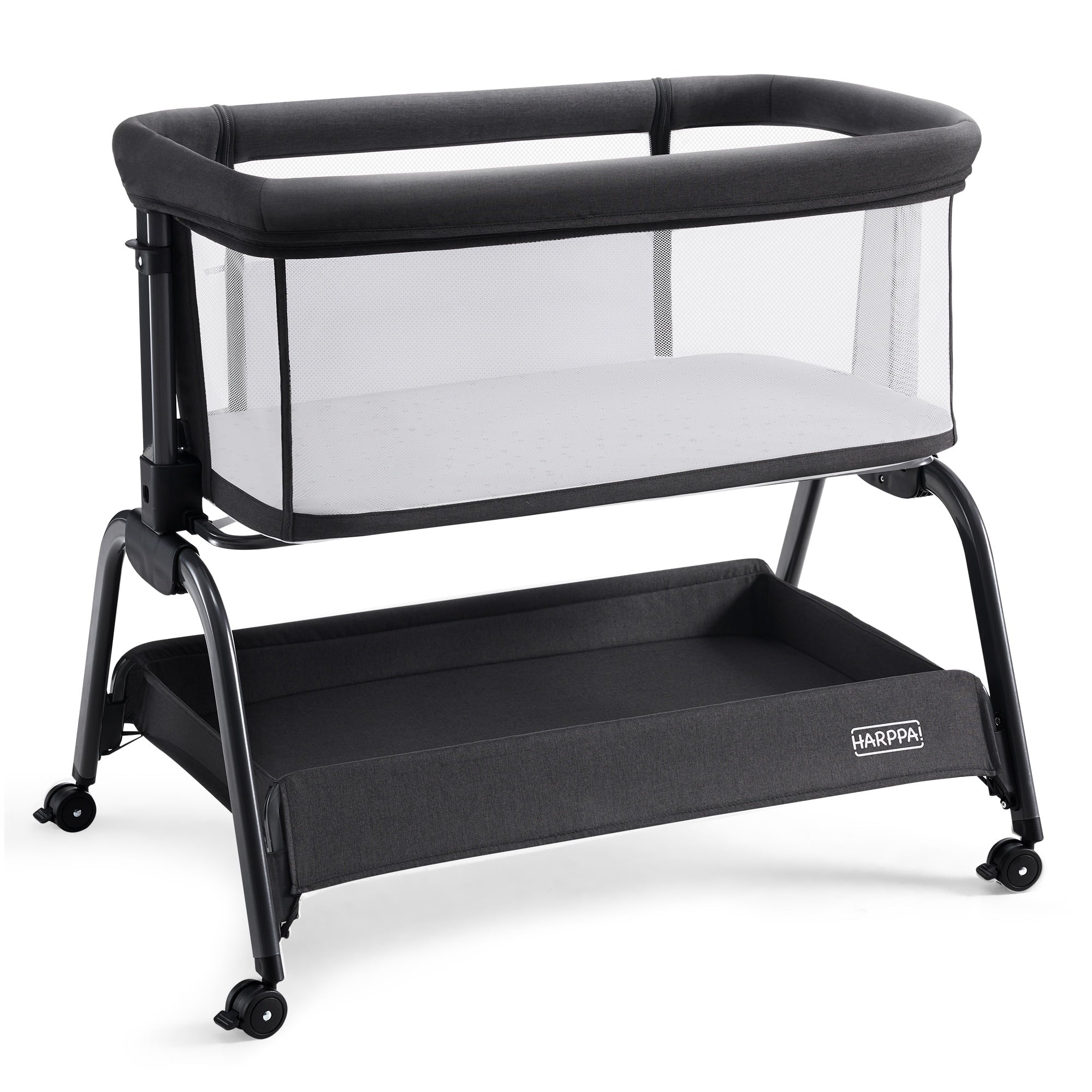HARPPA Baby Bassinet Bedside Sleeper, 6 Height Adjustable Baby Bassinet for Infants