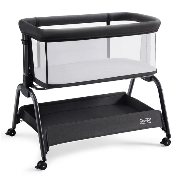 HARPPA Baby Bassinet Bedside Sleeper, 6 Height Adjustable Baby Bassinet for Infants