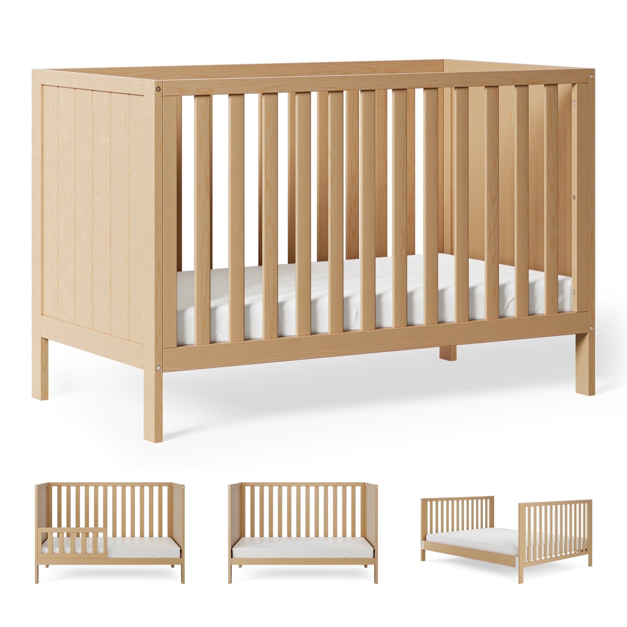 HARPPA 5-in-1 Convertible Baby Crib for Infant to Toddler