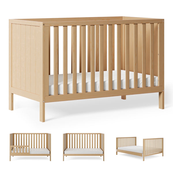 HARPPA 5-in-1 Convertible Baby Crib for Infant to Toddler