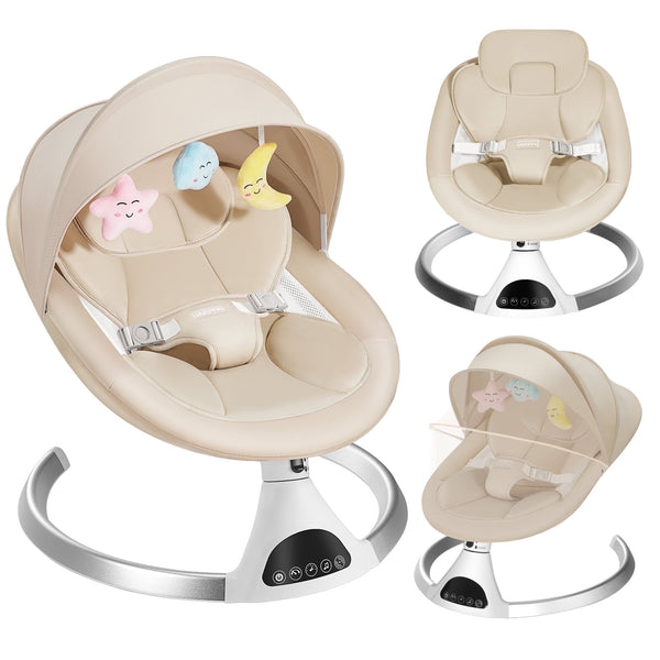 HARPPA Electric Baby Swing, Infant Swing with Remote Control, 5 Sway Speeds