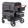 HARPPA Foldable Wagon Stroller for 4 Kids with 5-Point Harness, Canopy