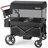 HARPPA Foldable Wagon Stroller for 4 Kids with 5-Point Harness, Canopy