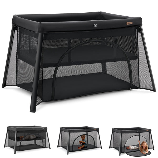 HARPPA Portable Travel Crib with Mattress, Foldable Playard for Baby and Toddler, 11lbs