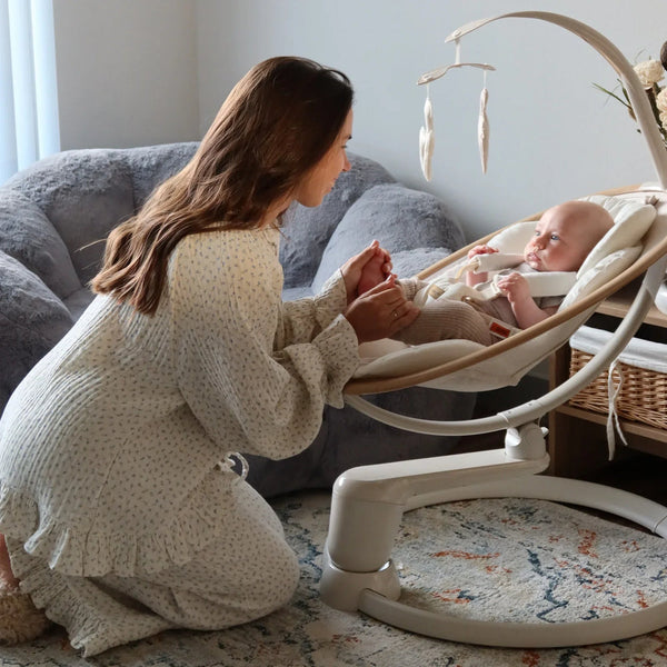 HARPPA Electric Baby Swing for Infants with Remote Control, 5 Speeds, 10 Melodies, Timer