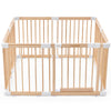 HARPPA Wooden Baby Playpen with Gate, Adjustable Panel Play Yard Fence for Toddlers