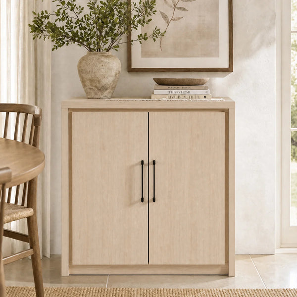 ARKANTOS Buffet Cabinet with Storage, Coffee Bar Cabinet with 2 Doors and Adjustable Shelf, Modern Farmhouse Kitchen Buffet Sideboard for Living Room, Kitchen, Beige