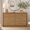 ARKANTOS Dresser for Bedroom, 6 Drawer Double Dresser, Modern Chest of Drawers with Deep Drawers, Wooden TV Stand for Living Room, Hallway, Gold