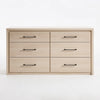 ARKANTOS Dresser for Bedroom, 6 Drawer Double Dresser, Modern Chest of Drawers with Deep Drawers, Wooden TV Stand for Living Room, Hallway, Light Oak