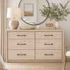 ARKANTOS Dresser for Bedroom, 6 Drawer Double Dresser, Modern Chest of Drawers with Deep Drawers, Wooden TV Stand for Living Room, Hallway, Light Oak