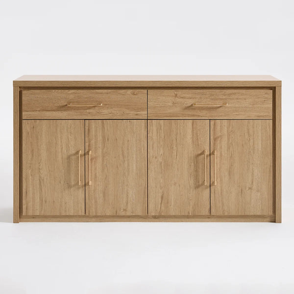 ARKANTOS Buffet Cabinet with 4 Doors and 2 Drawers, 66" Large Coffee Bar Table, Wood Kitchen Storage Cabinets, Modern Farmhouse Sideboard Credenza for Dining Room, Living Room, Brown