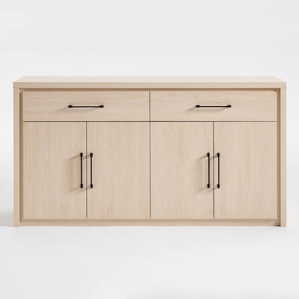 ARKANTOS Buffet Cabinet with 4 Doors and 2 Drawers, 66" Large Coffee Bar Table, Wood Kitchen Storage Cabinets, Modern Farmhouse Sideboard Credenza for Dining Room, Living Room, Beige