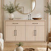ARKANTOS Buffet Cabinet with 4 Doors and 2 Drawers, 66" Large Coffee Bar Table, Wood Kitchen Storage Cabinets, Modern Farmhouse Sideboard Credenza for Dining Room, Living Room, Beige