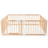 HARPPA Wooden Baby Playpen with Gate, Adjustable Panel Play Yard Fence for Toddlers