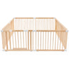 HARPPA Wooden Baby Playpen with Gate, Adjustable Panel Play Yard Fence for Toddlers