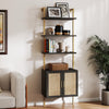 ARKANTOS Ladder Bookshelf 5 Tier Adjustable Shelf Rattan Cabinet Wall Mounted Shelves