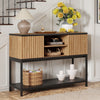 ARKANTOS Modern Console Table with Storage and Grille Doors, Entryway Sofa Table