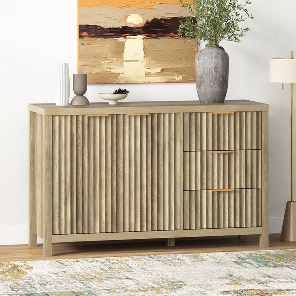 ARKANTOS Sideboards and Buffets, Modern Farmhouse Storage Cabinet with Drawers