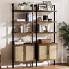 ARKANTOS Ladder Bookshelf 5 Tier Adjustable Shelf Rattan Cabinet Wall Mounted Shelves