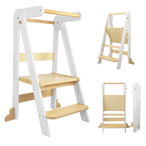 HARPPA Foldable Toddler Kitchen Tower, Standing Tower for Kids Age 1.5-6 Years