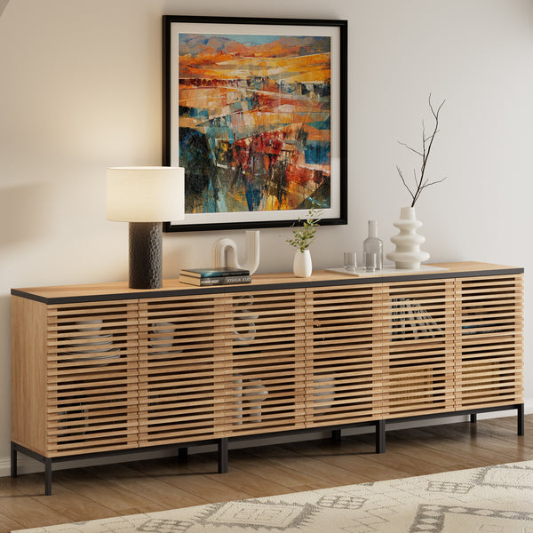 ARKANTOS Sideboard Buffet Cabinet with Grille Doors and Adjustable Shelf
