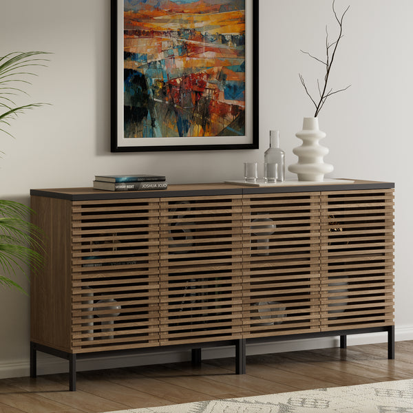 ARKANTOS Sideboard Buffet Cabinet with Grille Doors and Adjustable Shelf